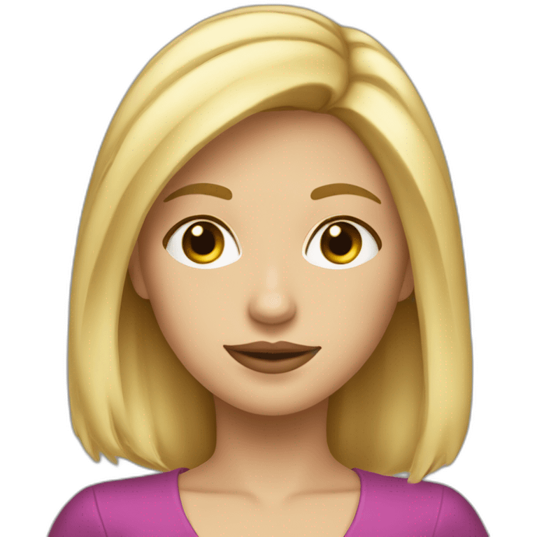 Fille blonde avec de l année qui fait une tete blazé emoji