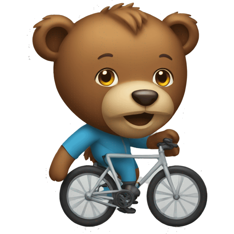 an emoji bear cycling emoji