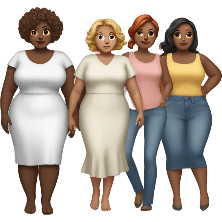 five women plus size emoji