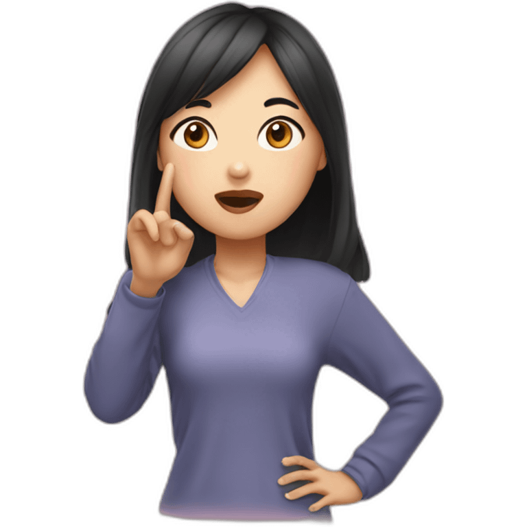 Asian girl blowing a flying kiss emoji