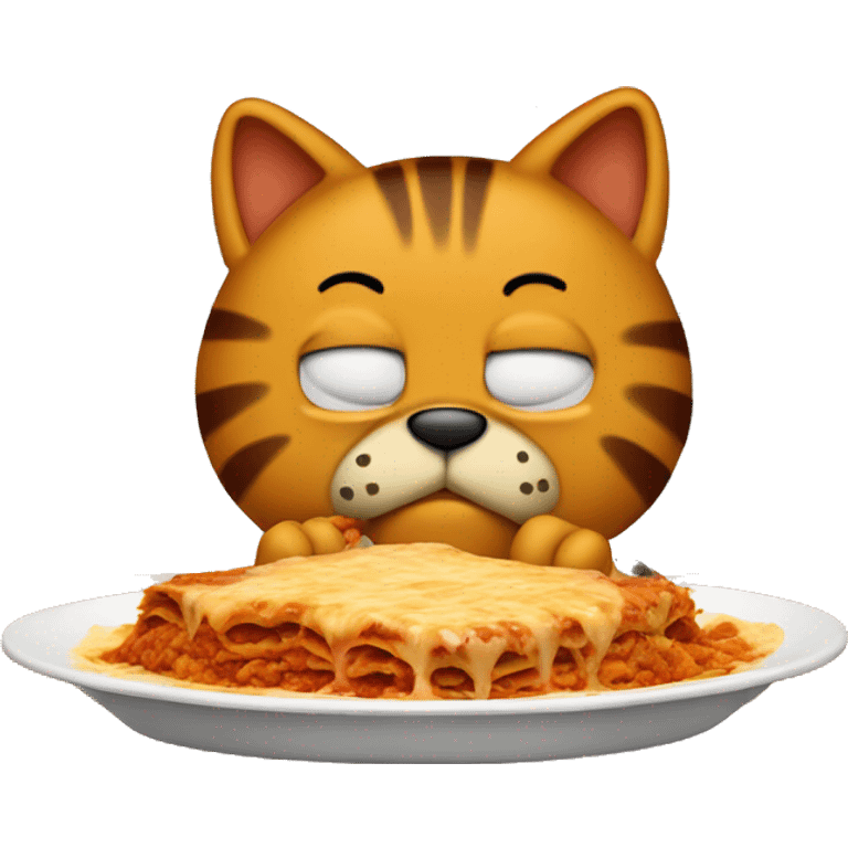 Garfield eating lasagna emoji