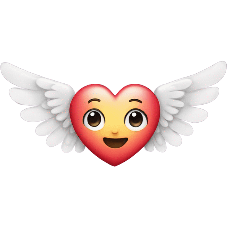 cute heart with wings and halo emoji