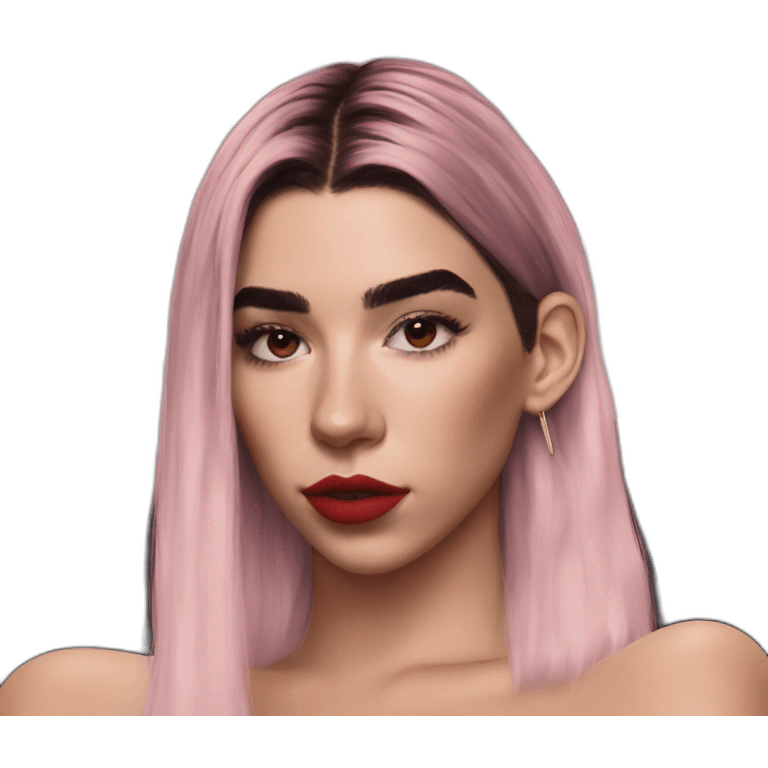 dua lipa dark red hair emoji