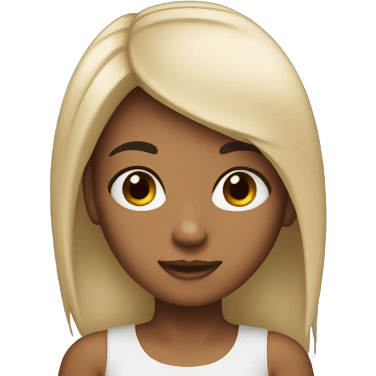 tan skin, straight black hair girl emoji