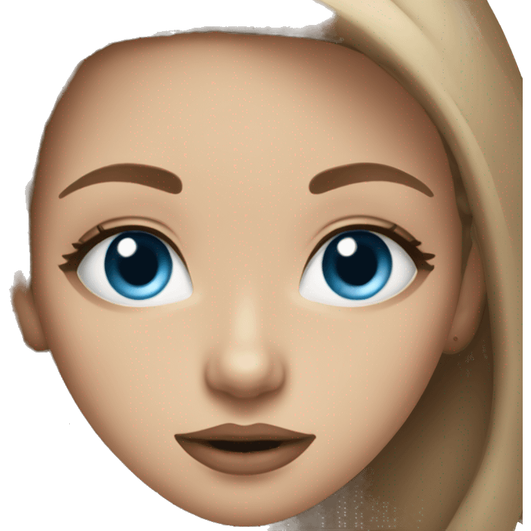 light brown hair blue eye long lashes big lip girl emoji