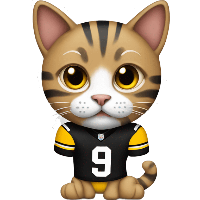 Cat wearing Steelers outfit emoji