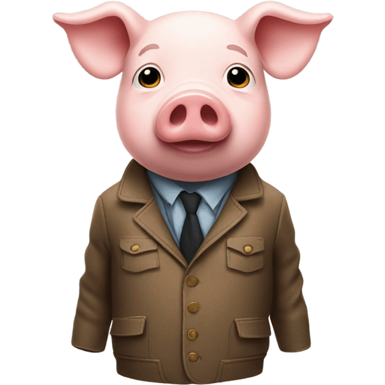 a pig wearing a jacket  emoji