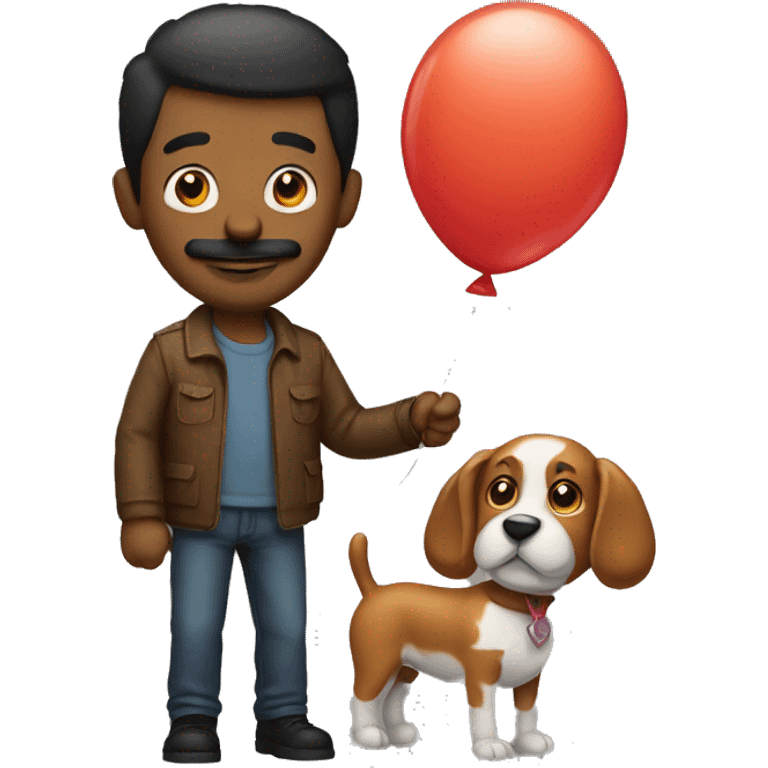 Man with a ballon dog  emoji