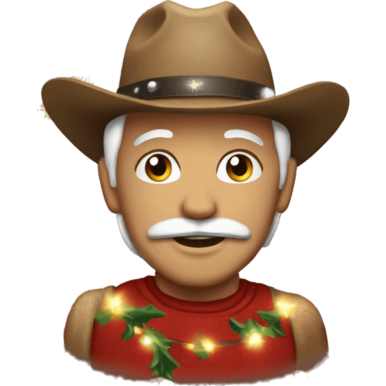 Western Christmas with lights emoji