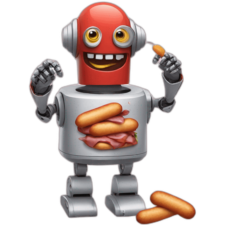 robot eating sausage emoji