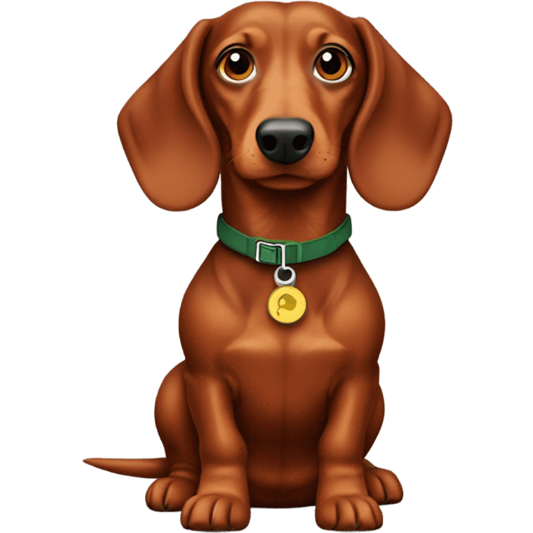 Red smooth hair dachshund packer fan emoji