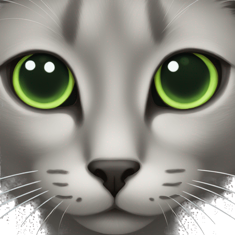 Black cat green eyes  emoji