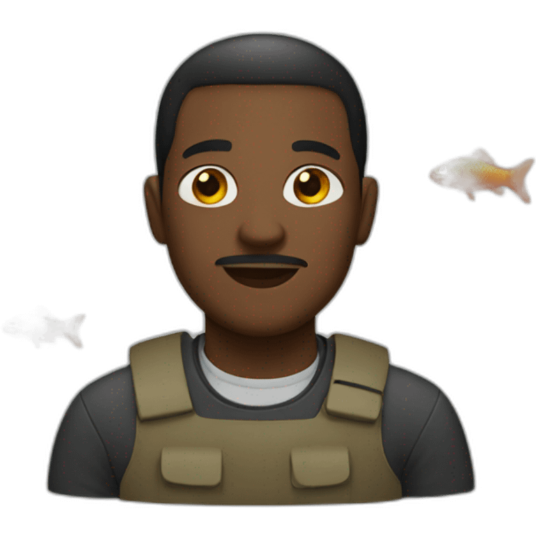 Black man in fish emoji