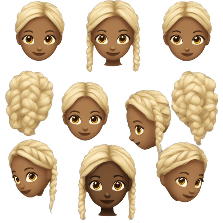 a black girl with blonde braids  emoji