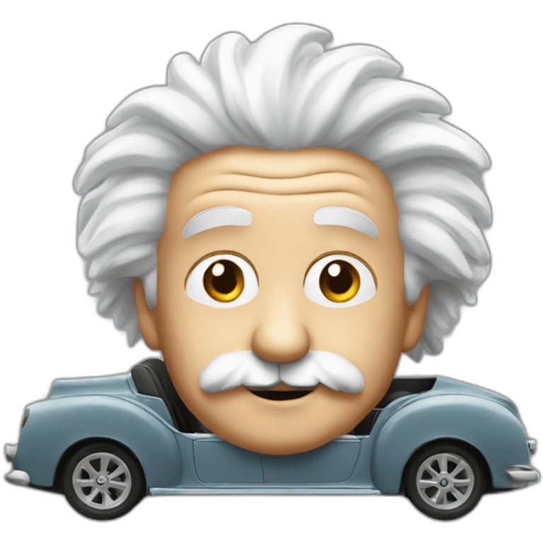 Einstein in a car emoji