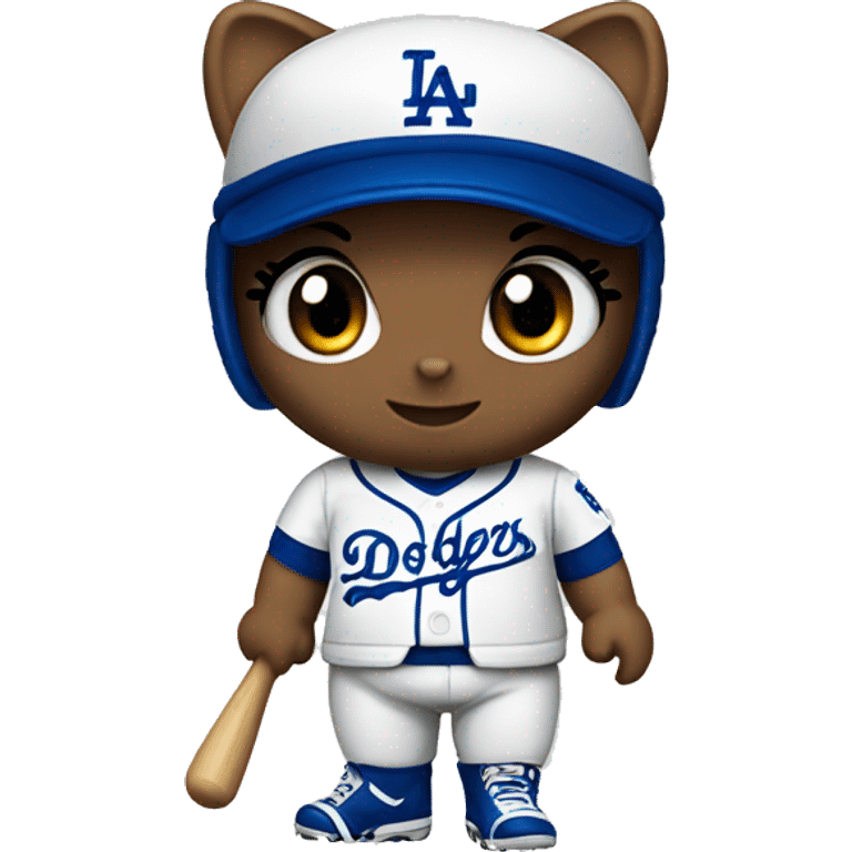 Hello kitty with dodgers jersey  emoji