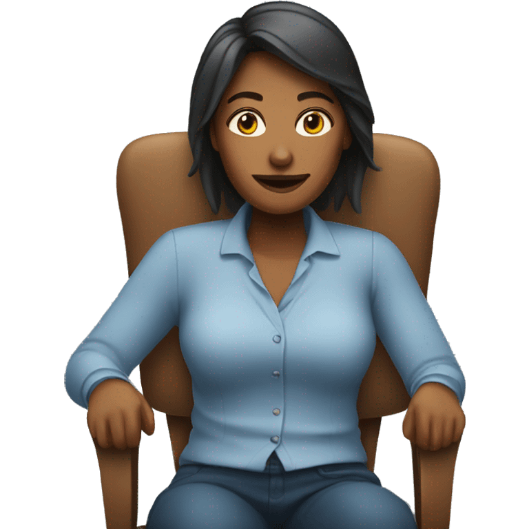 woman sitting on chair  emoji