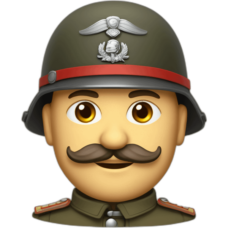 Soldat allemand 1940 brun avec moustache et brassard rouge emoji