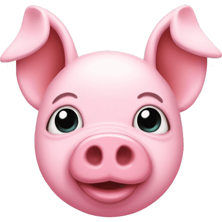 Pink pig with rabbit ears  emoji