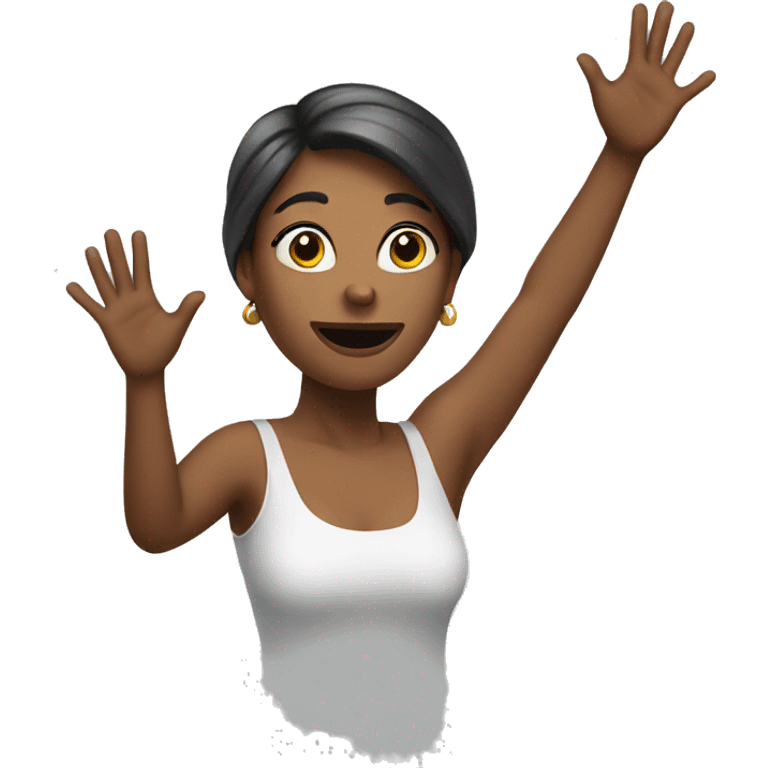 Woman with hands up emoji