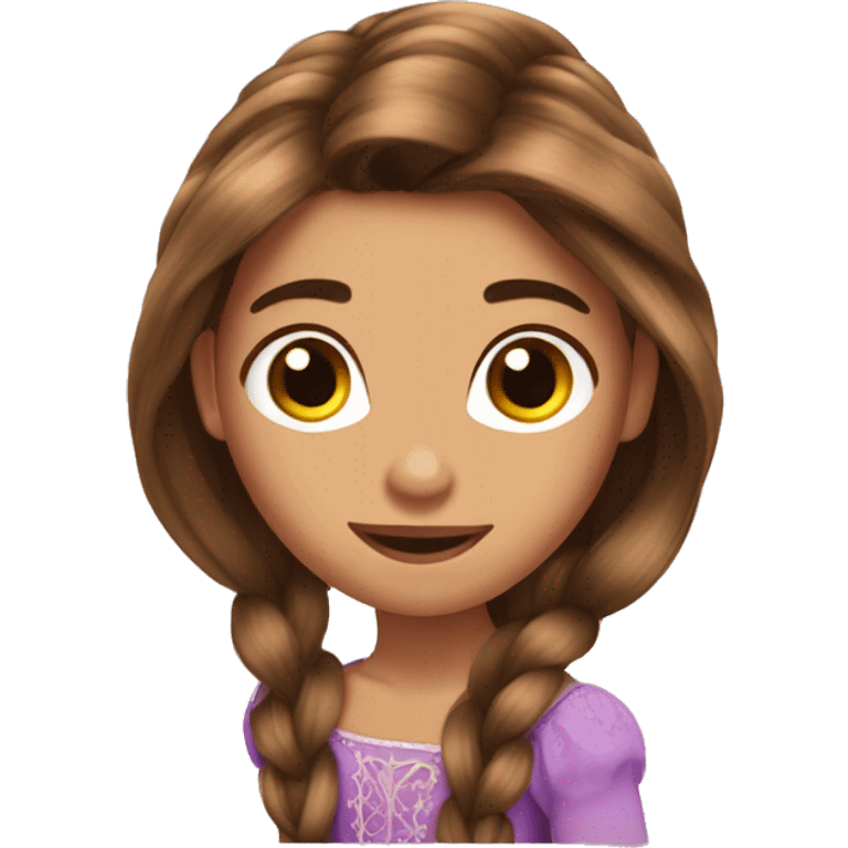 Rapunzel brown hair  emoji