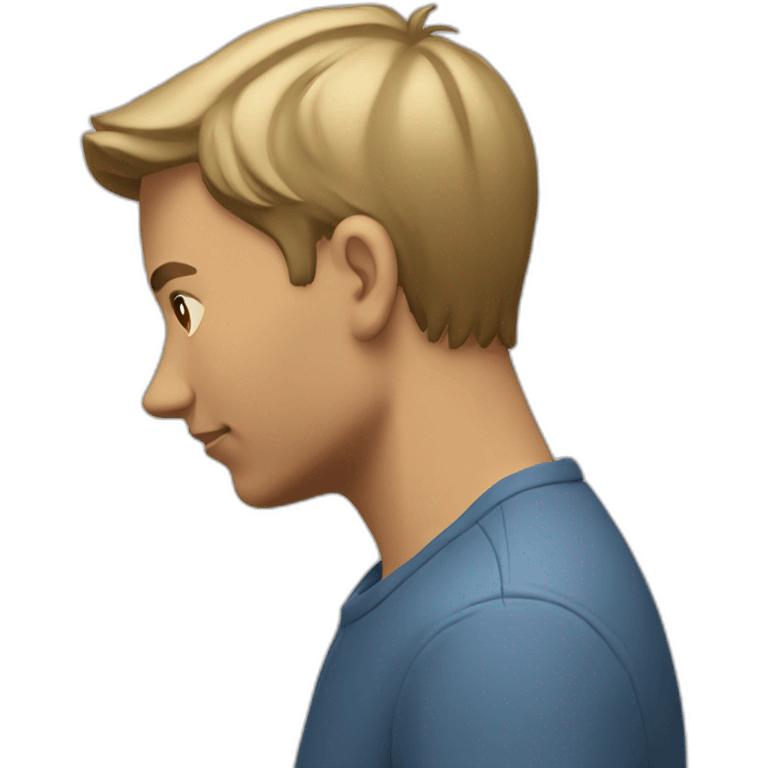 Guy looking down at phone side profile  emoji