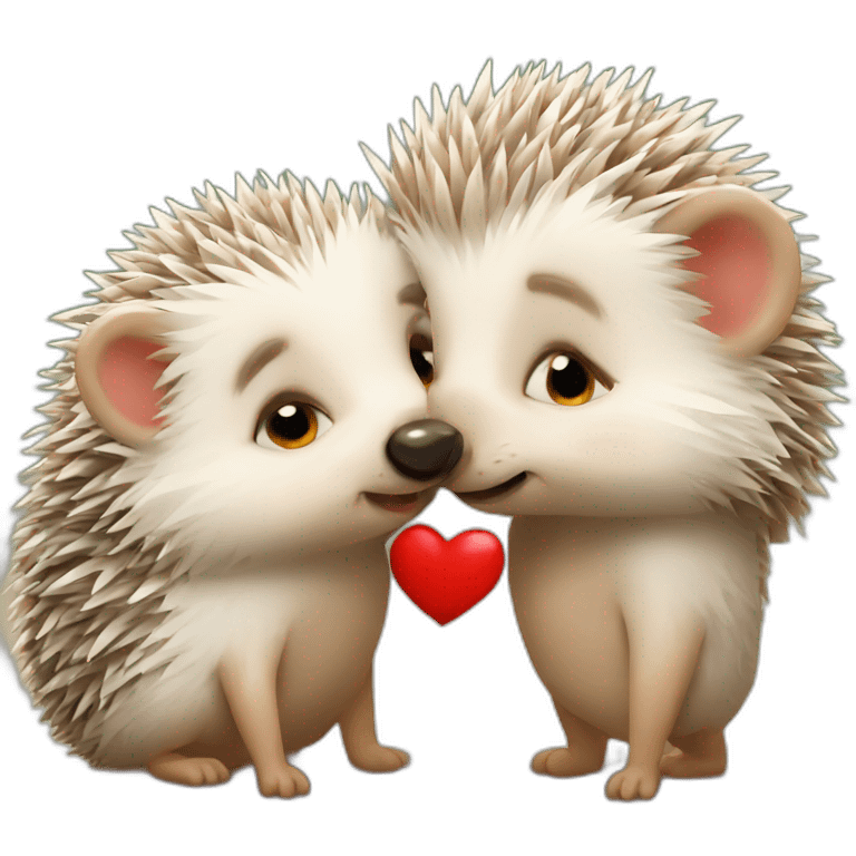 hedgehog kiss love emoji