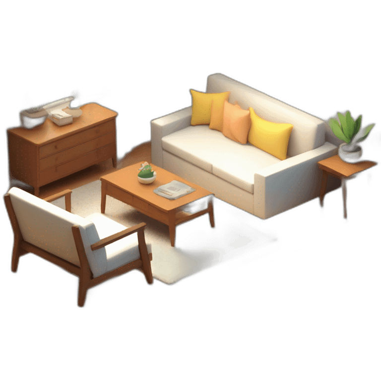 isometric-3d-cute-small-home-interior emoji