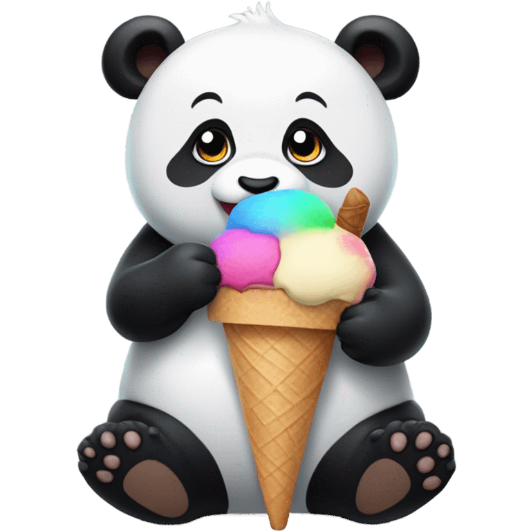 Panda eating ice cream emoji