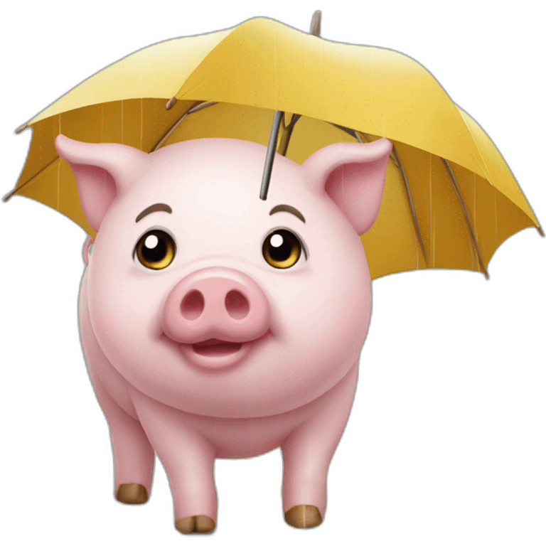 pig under rain cloud emoji