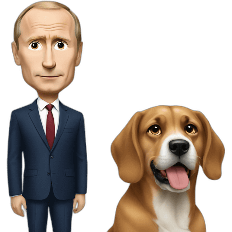 Dog and Putin and Macron emoji