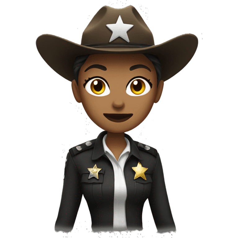 pale female sheriff with two black and white cats emoji