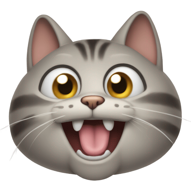 Cat with funny face emoji