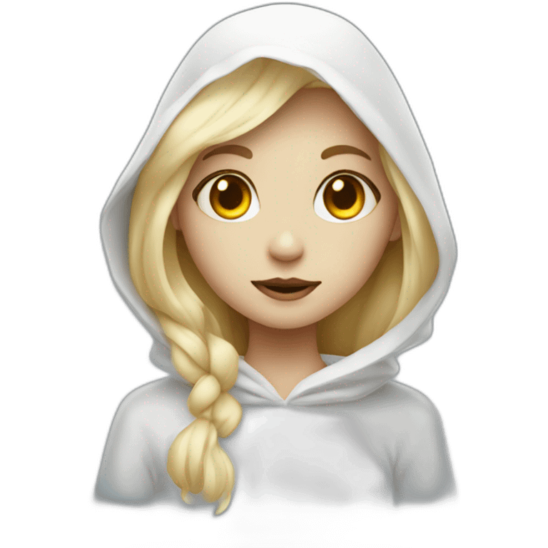 a blondie girl dressed as a little ghost emoji