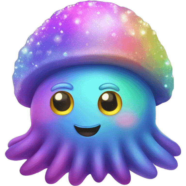 Kawaii mollusk with many colors and glitter  emoji