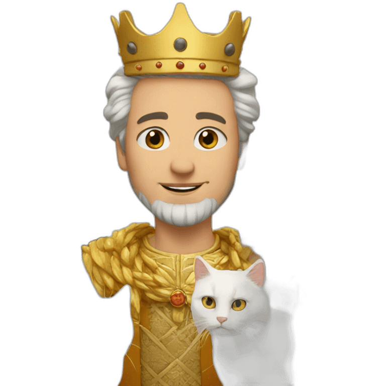 White king with a lot of cats emoji