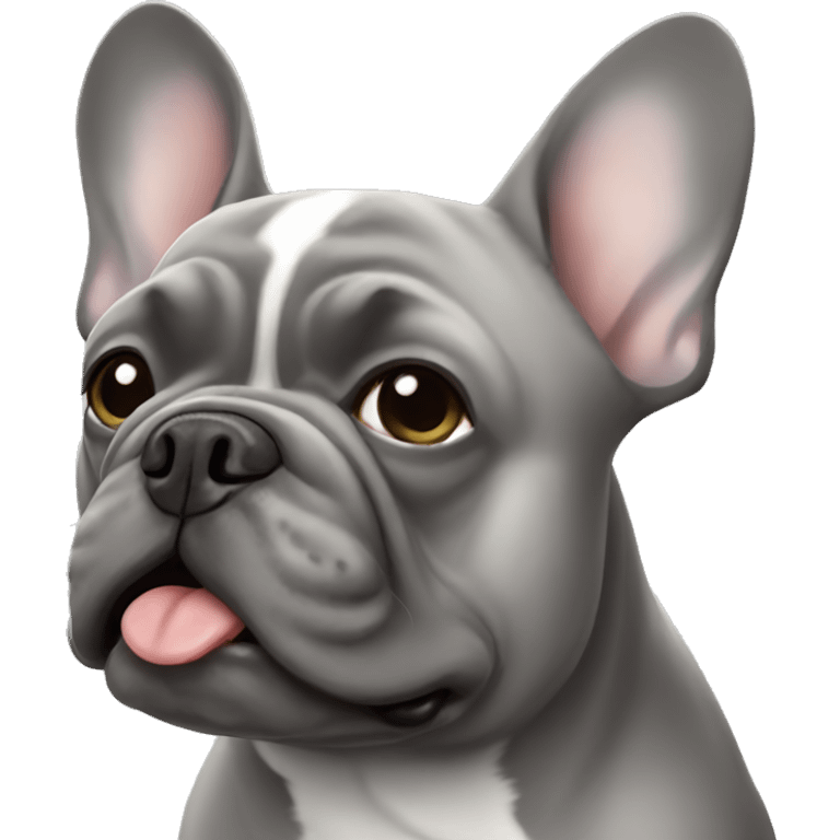 Gray french bulldog emoji