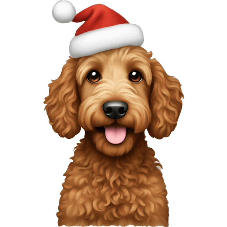 Red labradoodle christmas emoji