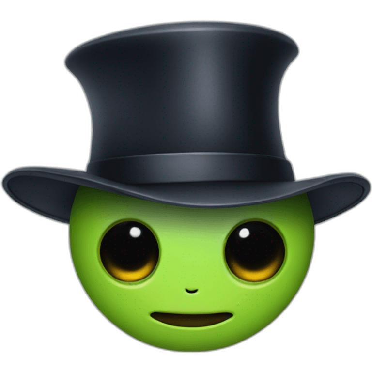 Alien wearing a  bowler hat emoji