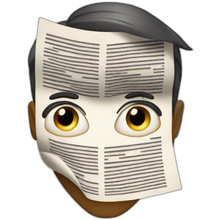 guy holding newspaper infront of face emoji