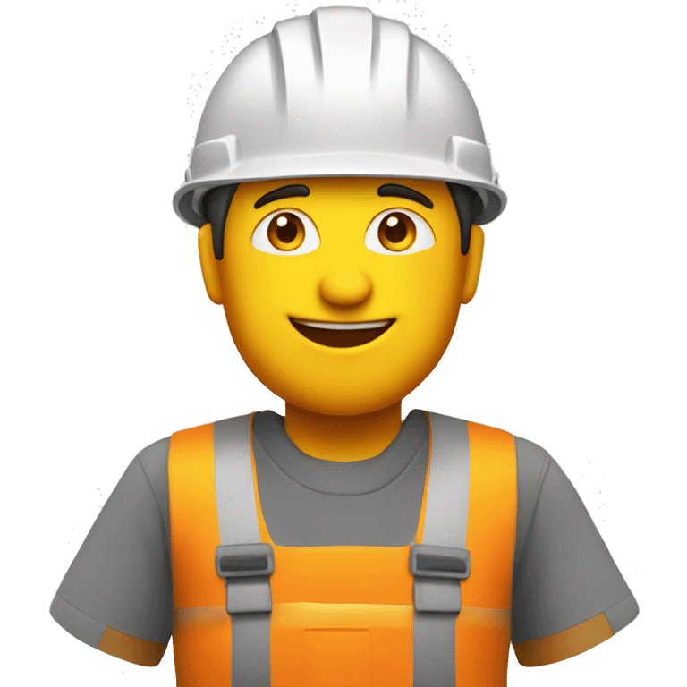 builder with orange squares, with a yellow builder safety helmet  emoji