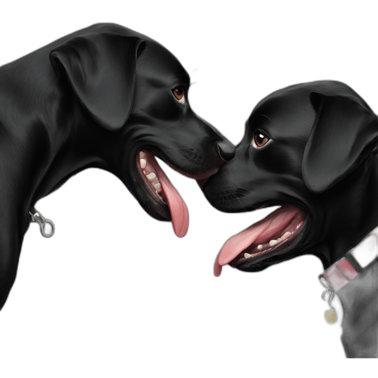 Black dogs kissing emoji