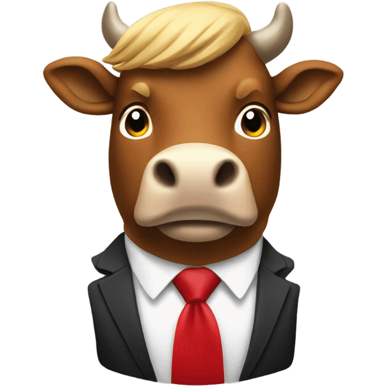 Trump riding a cow emoji