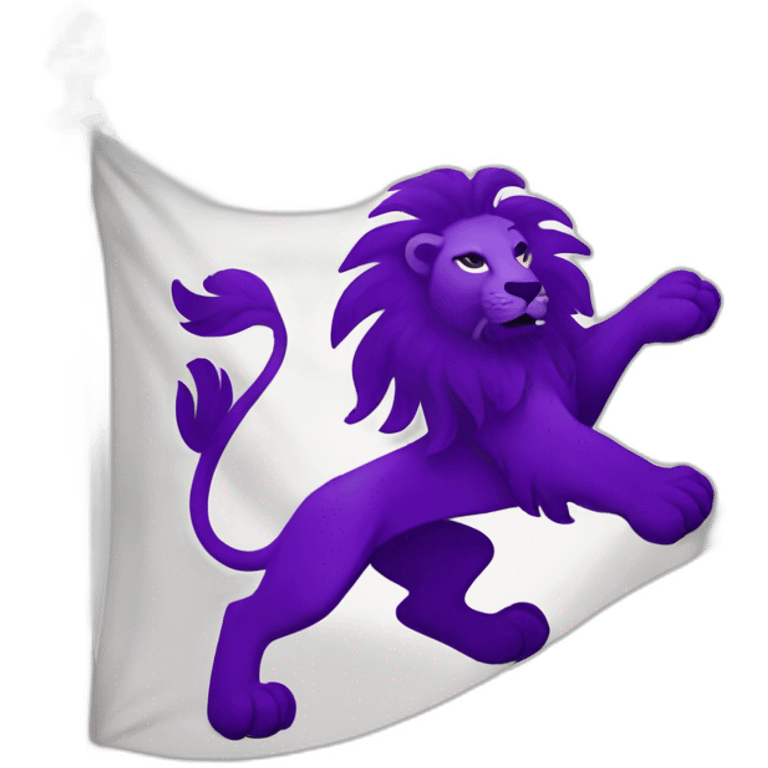 rampant purple lion in a white flag emoji