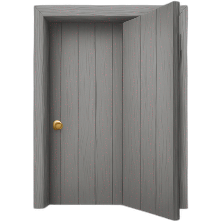 One gray wood open door perspective emoji