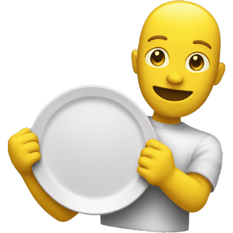 yellow arms holding plate emoji