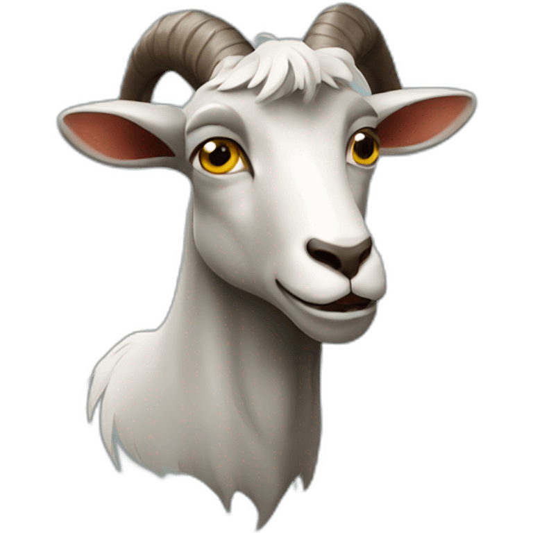 angry black goat's head full profile side emoji