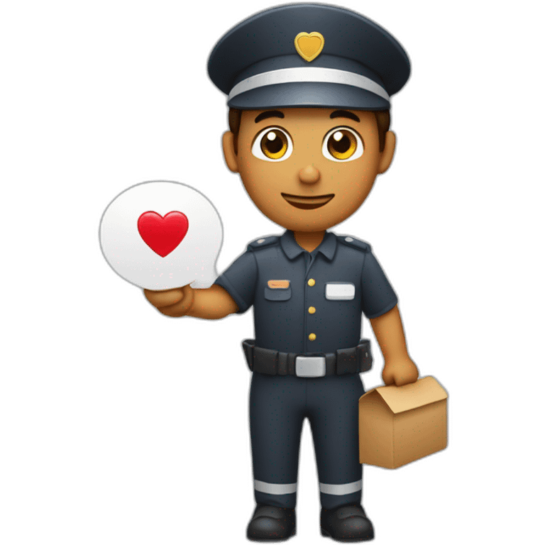 postman with heart in hand emoji