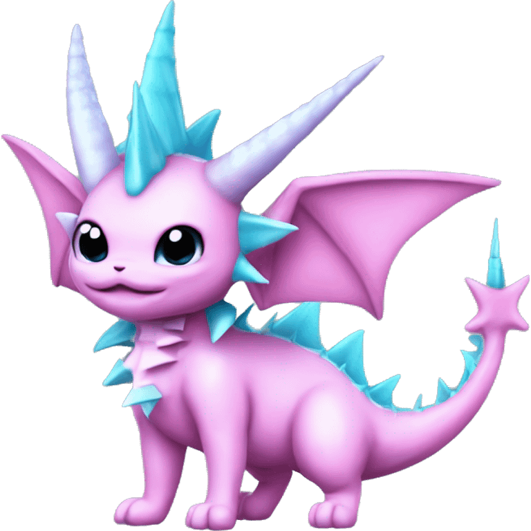 Pink Edgy Vaporeon dragon With Fins and spikes full body emoji