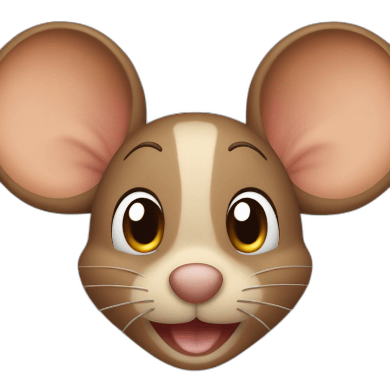 brown cartoon mouse face happy close up emoji